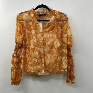 O.P.T. orange floral blouse sz S Small NWT Anthropologie